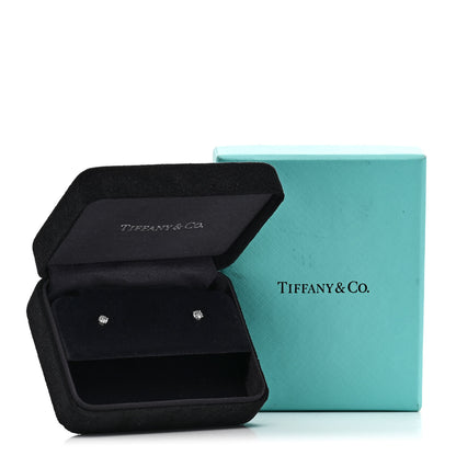 Tiffany Platinum Diamond .22ctw Solitaire Earrings 5 of 5