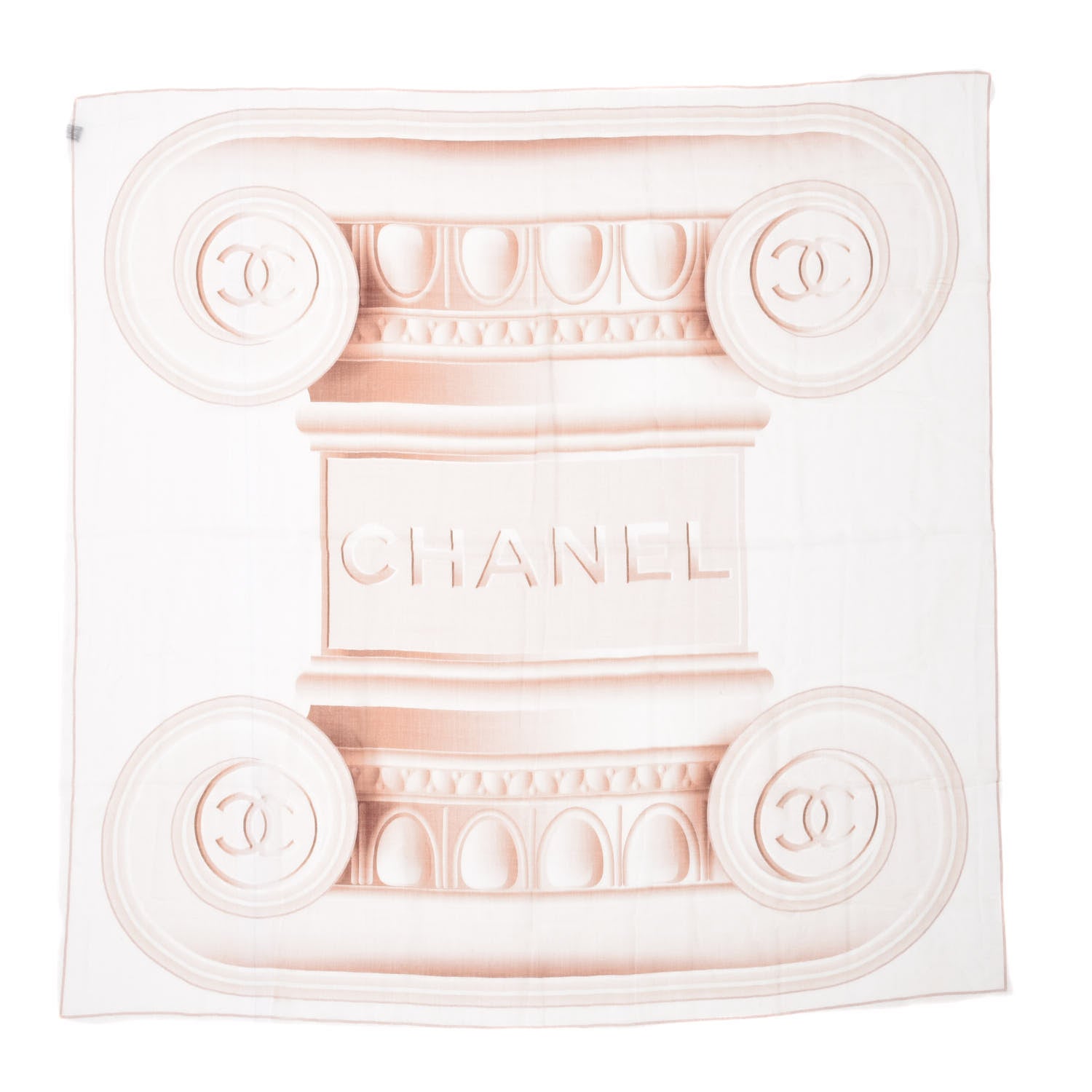 Chanel Cashmere CC Logo Scarf Beige 1 of 2