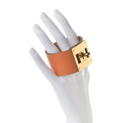 Hermes Epsom Kelly Dog Bracelet T3 Orange 2 of 7