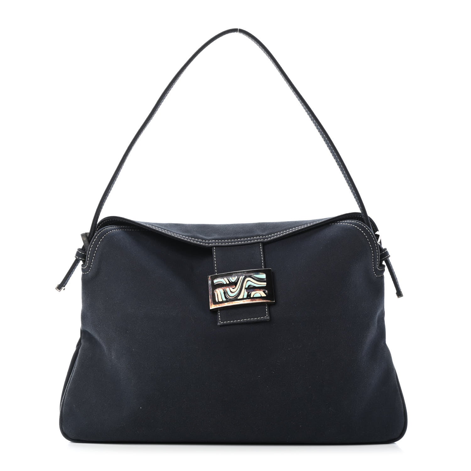 Fendi Canvas Mama Baguette Blue 1 of 6
