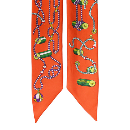 Hermes Silk Cordages Twilly Scarf Orange 3 of 4