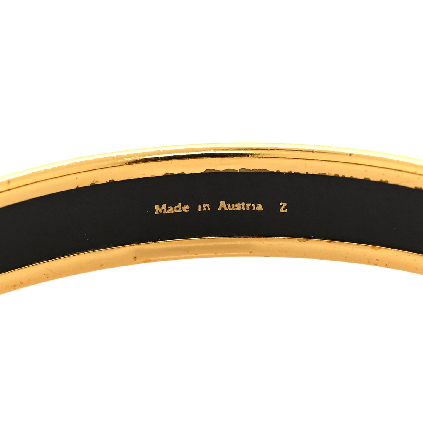 Enamel Printed Narrow Bracelet Gold Black