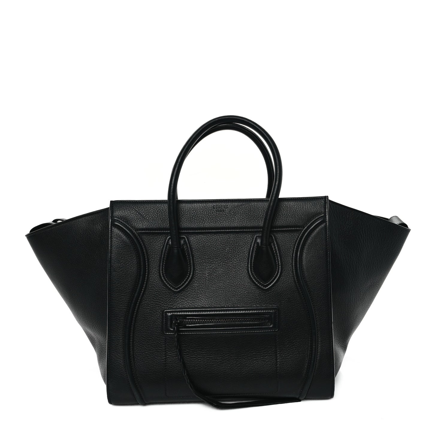 Grained Calfskin Medium Phantom Luggage Black