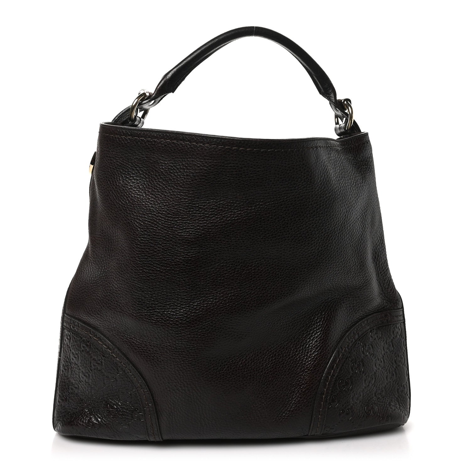 Gucci Calfskin Guccissima Trim Large Signoria Hobo Dark Brown 1 of 10