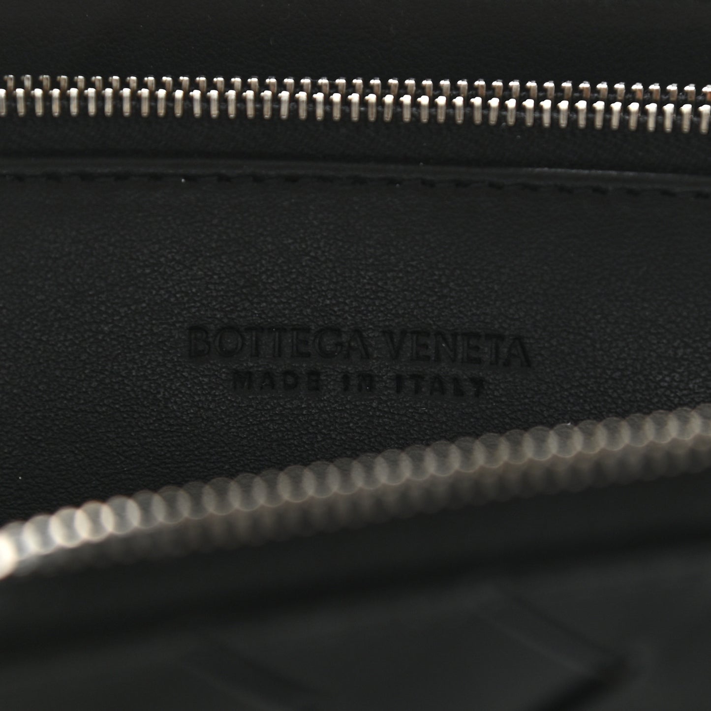 Nappa Intrecciato Zip Around Wallet Black