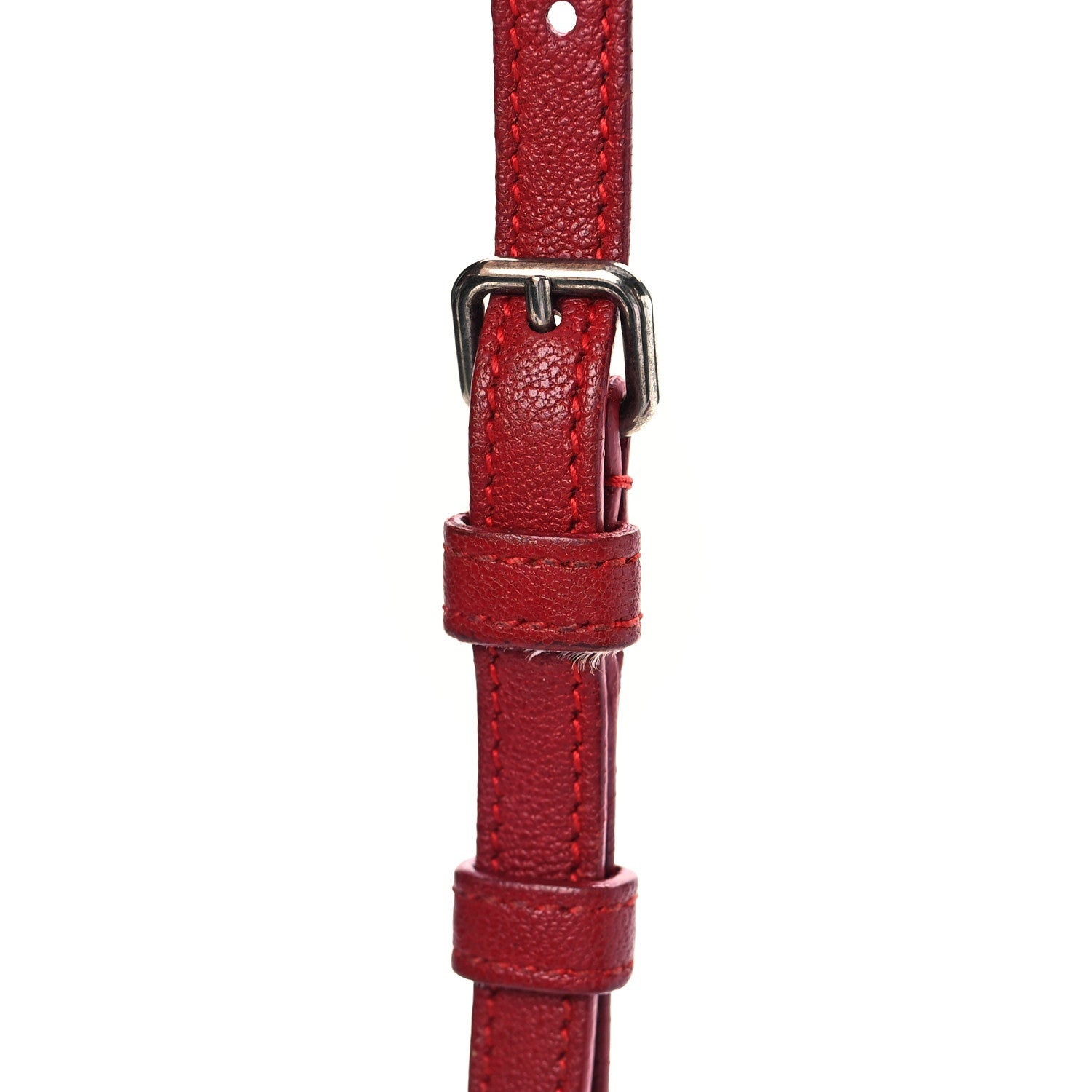 Saint Laurent Sheepskin Matelasse Chevron Monogram College Chain Wallet New Red 15 of 16