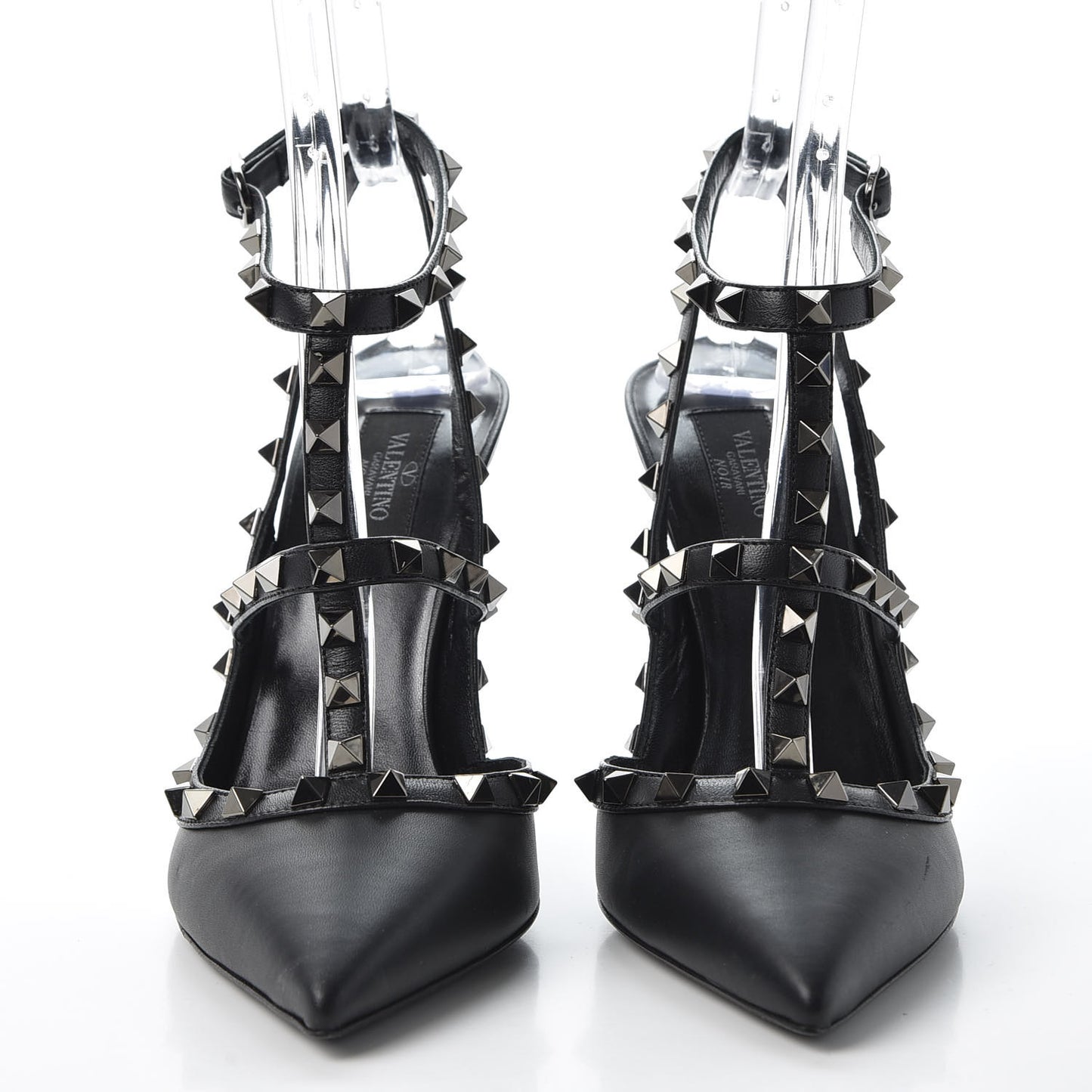 Nappa Rockstud Ankle Strap Pumps 39 Black