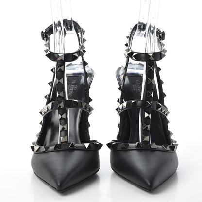 Valentino Garavani Nappa Rockstud Ankle Strap Pumps 39 Black 3 of 9
