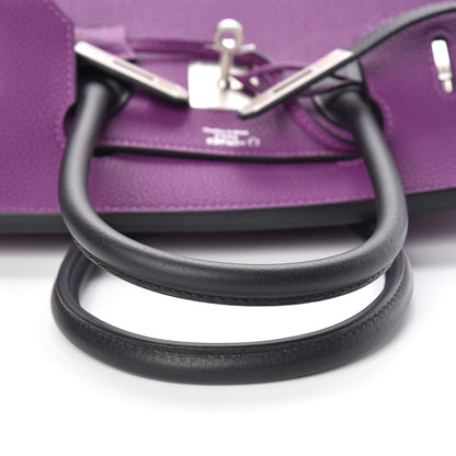 Hermes Togo Bi-Color Horseshoe Birkin 30 Anemone Black 22 of 34