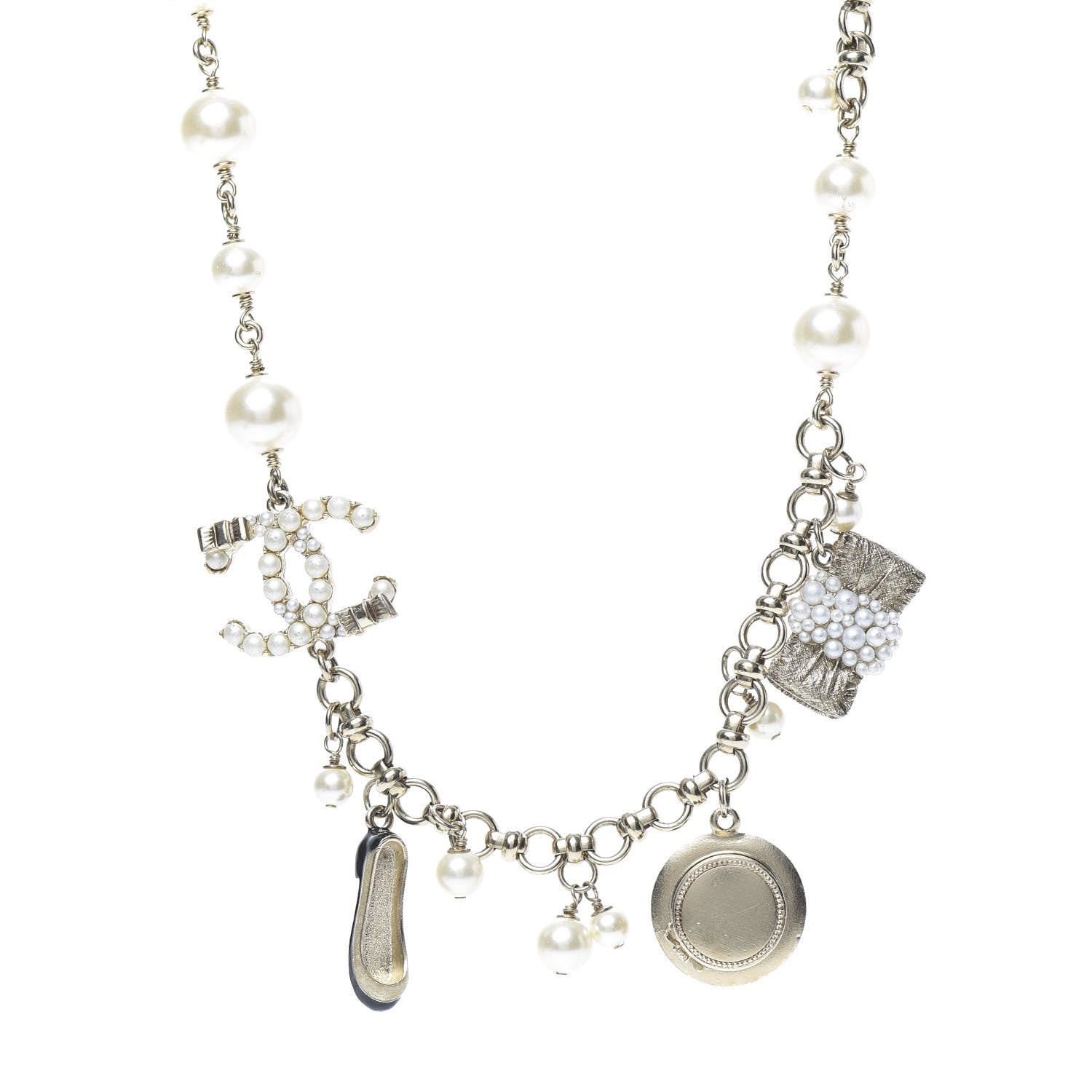 Chanel Pearl CC Charm Short Necklace Gold 1 of 4