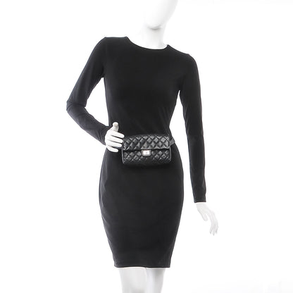 Chanel Grained Calfskin Quilted 2.55 Reissue Flap Belt Bag Clutch Black 2 of 8