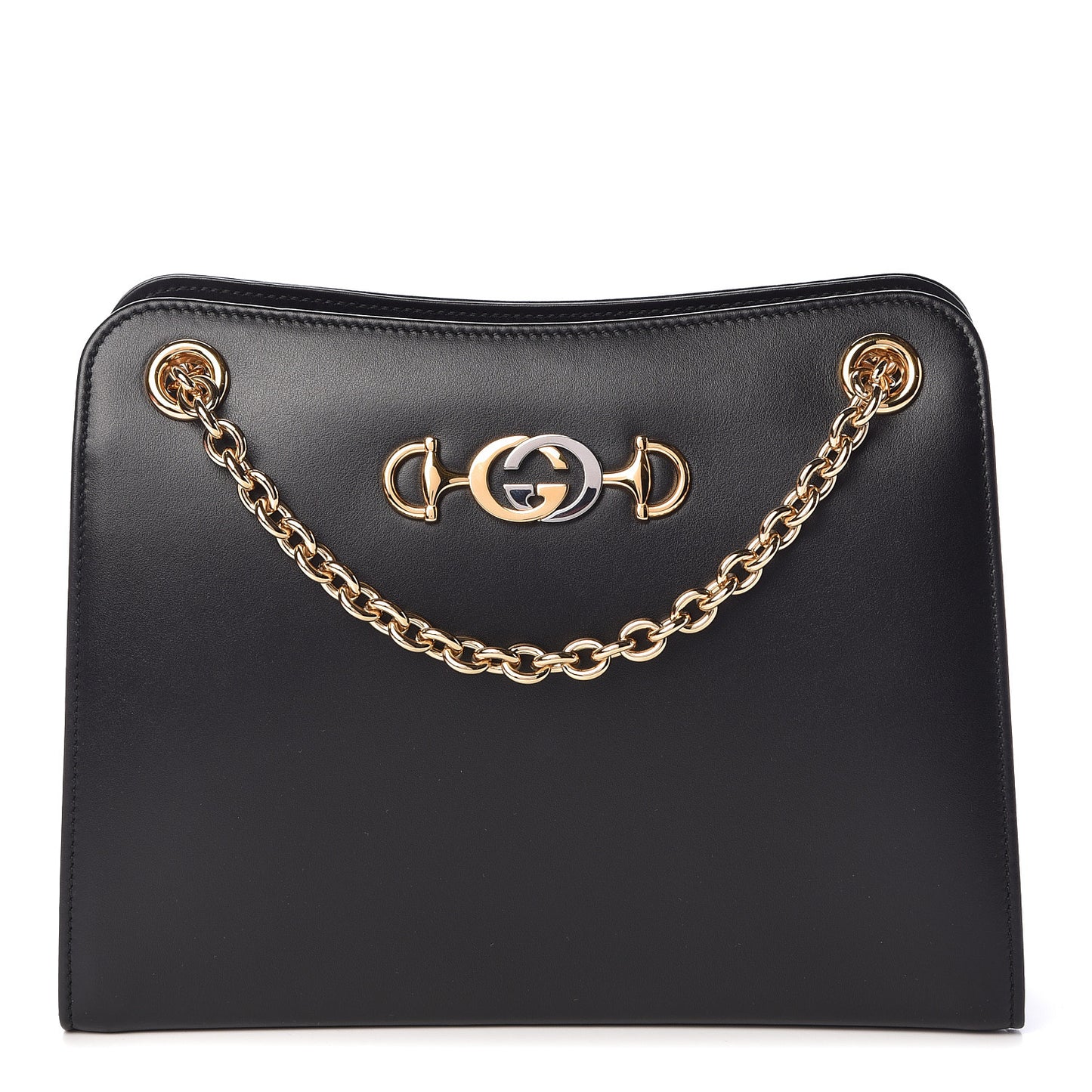 Calfskin Zumi Frame Crossbody Bag Black