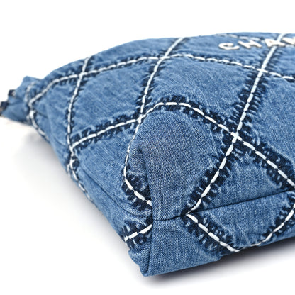 Chanel Denim Quilted Stitched Chanel 22 Blue 9 of 10