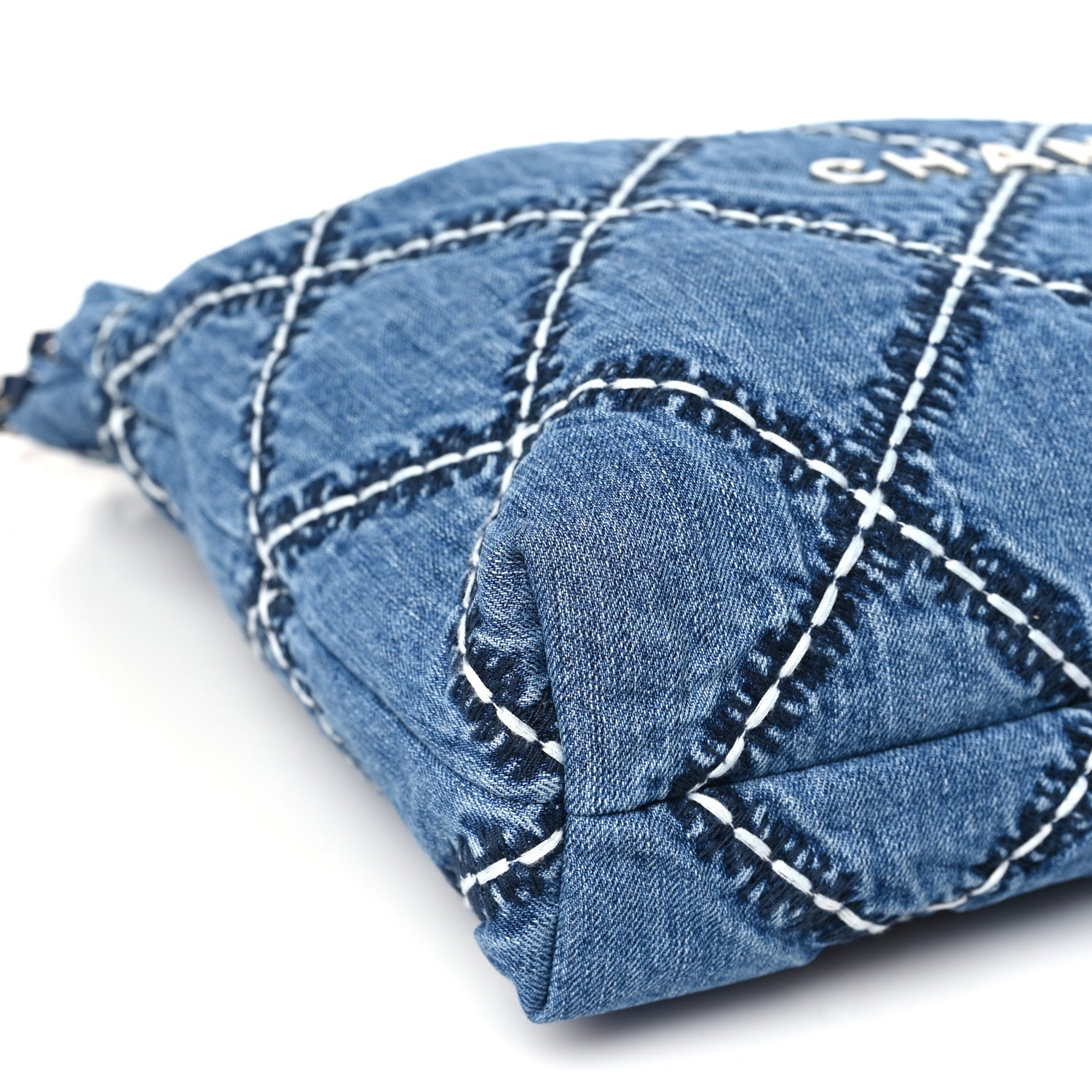 Chanel Denim Quilted Stitched Chanel 22 Blue 9 of 11