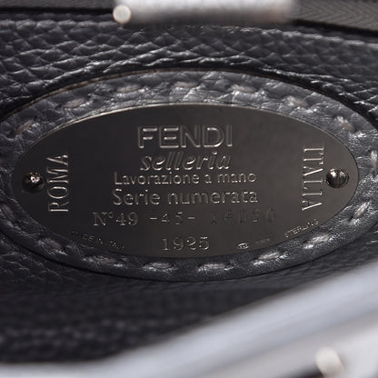 Fendi Cuoio Romano Lux Selleria Mini Peekaboo Iconic Satchel Argento 7 of 13