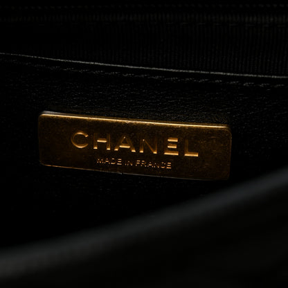 Chanel Caviar Quilted School Memory Small Top Handle Flap Black 5 of 9