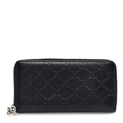 Gucci Guccissima Large Twins Zip Around Wallet Black 1 of 6