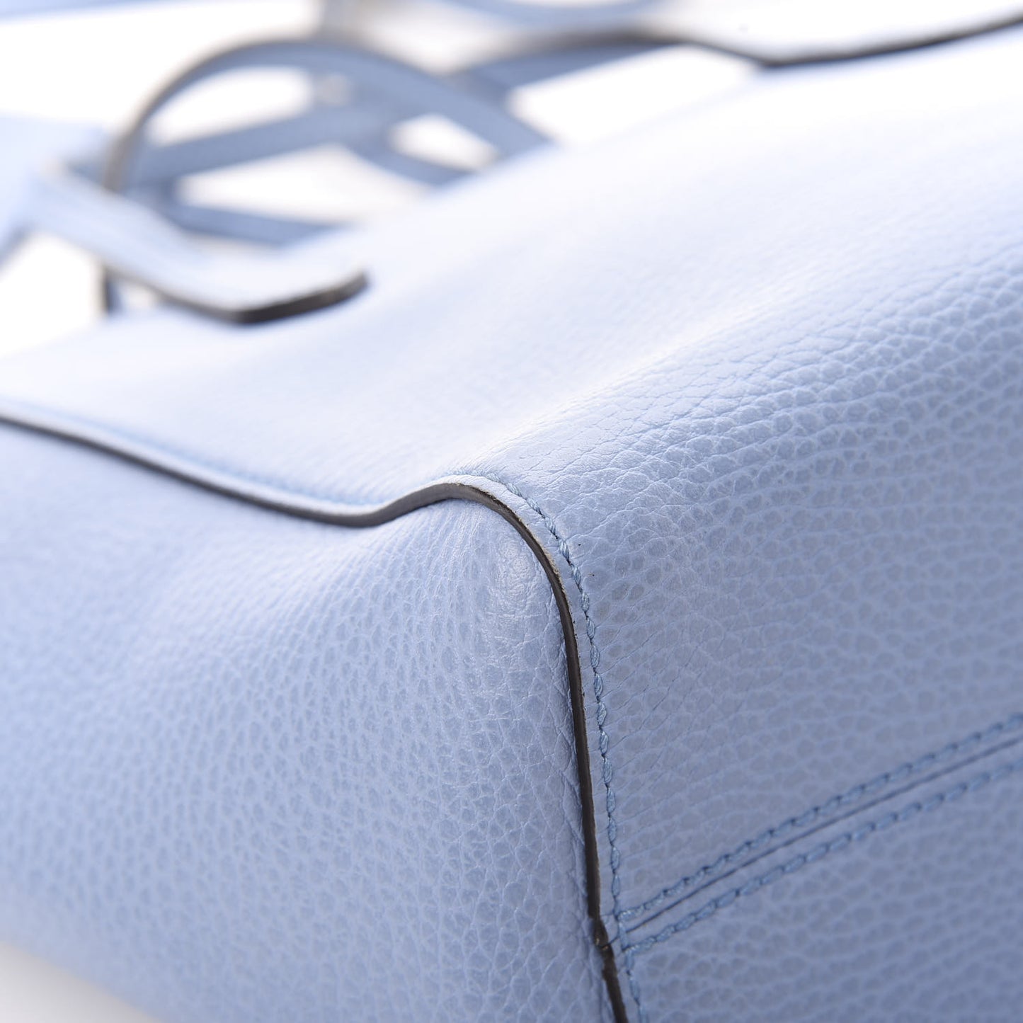 Dollar Calfskin Mini Swing Top Handle Bag Mineral Blue