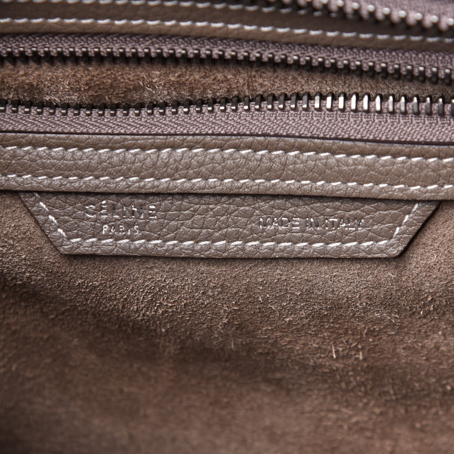 Celine Drummed Calfskin Micro Luggage Souris 5 of 10