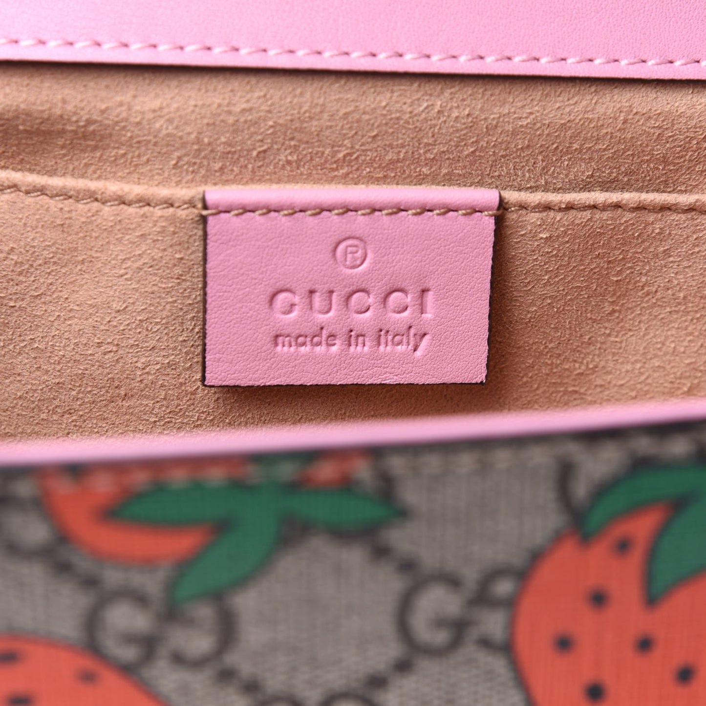 GG Supreme Monogram Strawberry Small Padlock Shoulder Bag