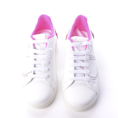 Valentino Garavani Calfskin Womens Backnet Sneakers 35 White Fuchsia 5 of 10
