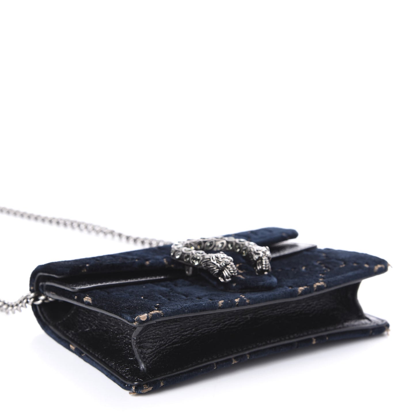 Velvet GG Monogram Super Mini Dionysus Shoulder Bag Blue Beige Black