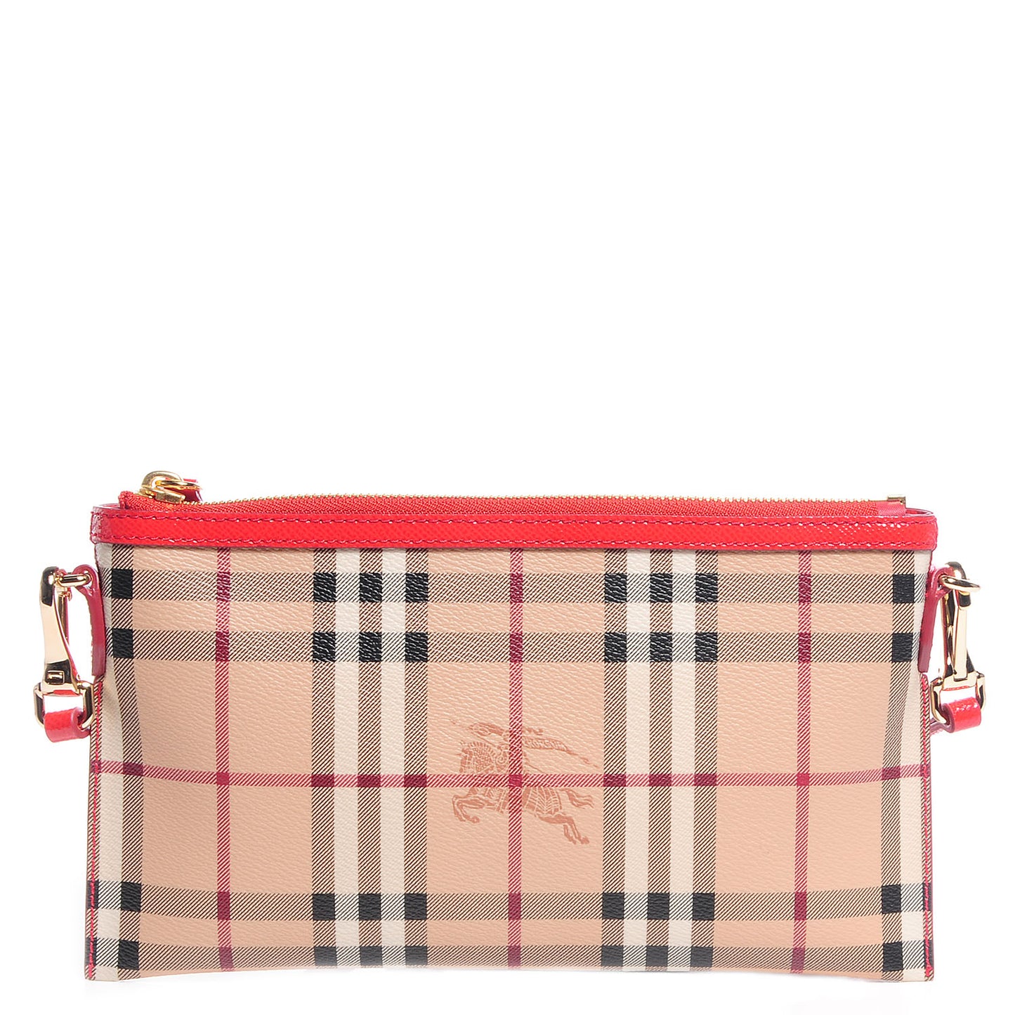 Haymarket Check Small Peyton Crossbody Clutch Bag Coral Red