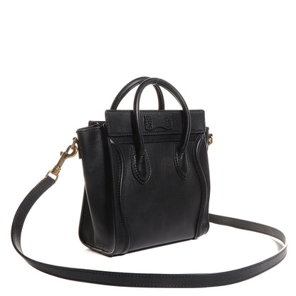 Celine Smooth Calfskin Nano Luggage Black 3 of 8