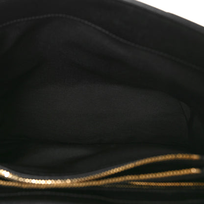 Saint Laurent Grain de Poudre Calfskin Y Quilted Monogram Medium Loulou Chain Satchel Black 6 of 9