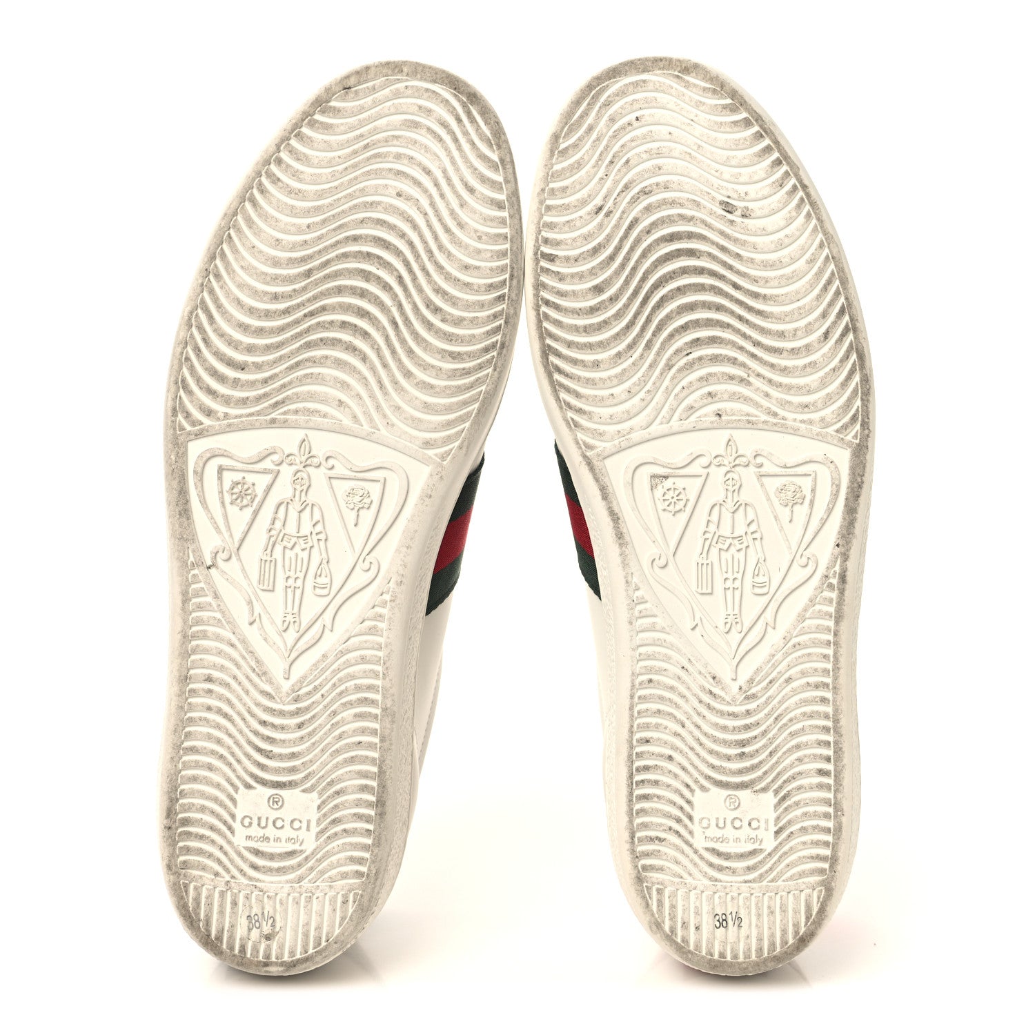 Gucci Calfskin Ayers Bee Embroidered Womens Ace Sneakers 38.5 White Flame Red Green 6 of 10
