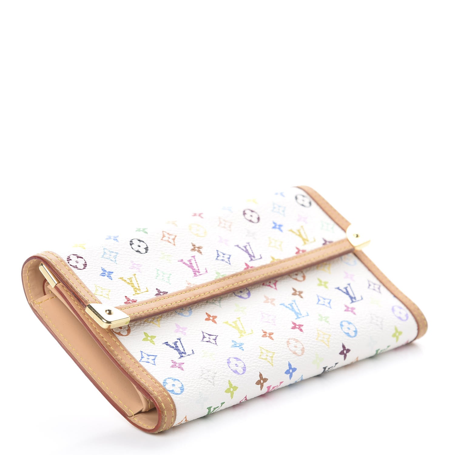 Louis Vuitton Monogram Multicolor Porte Tresor International Wallet White 3 of 5