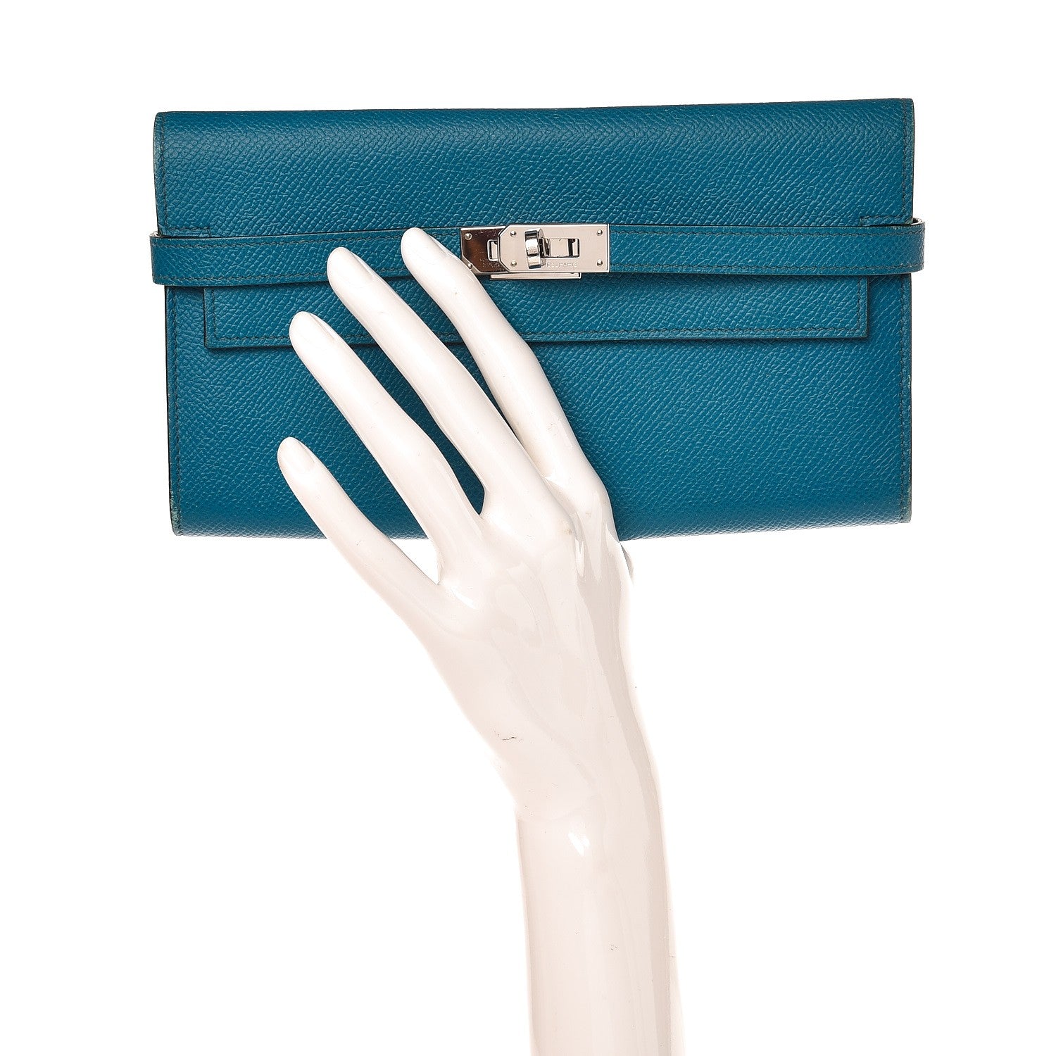 Hermes Epsom Kelly Longue Wallet Bleu Izmir 2 of 17