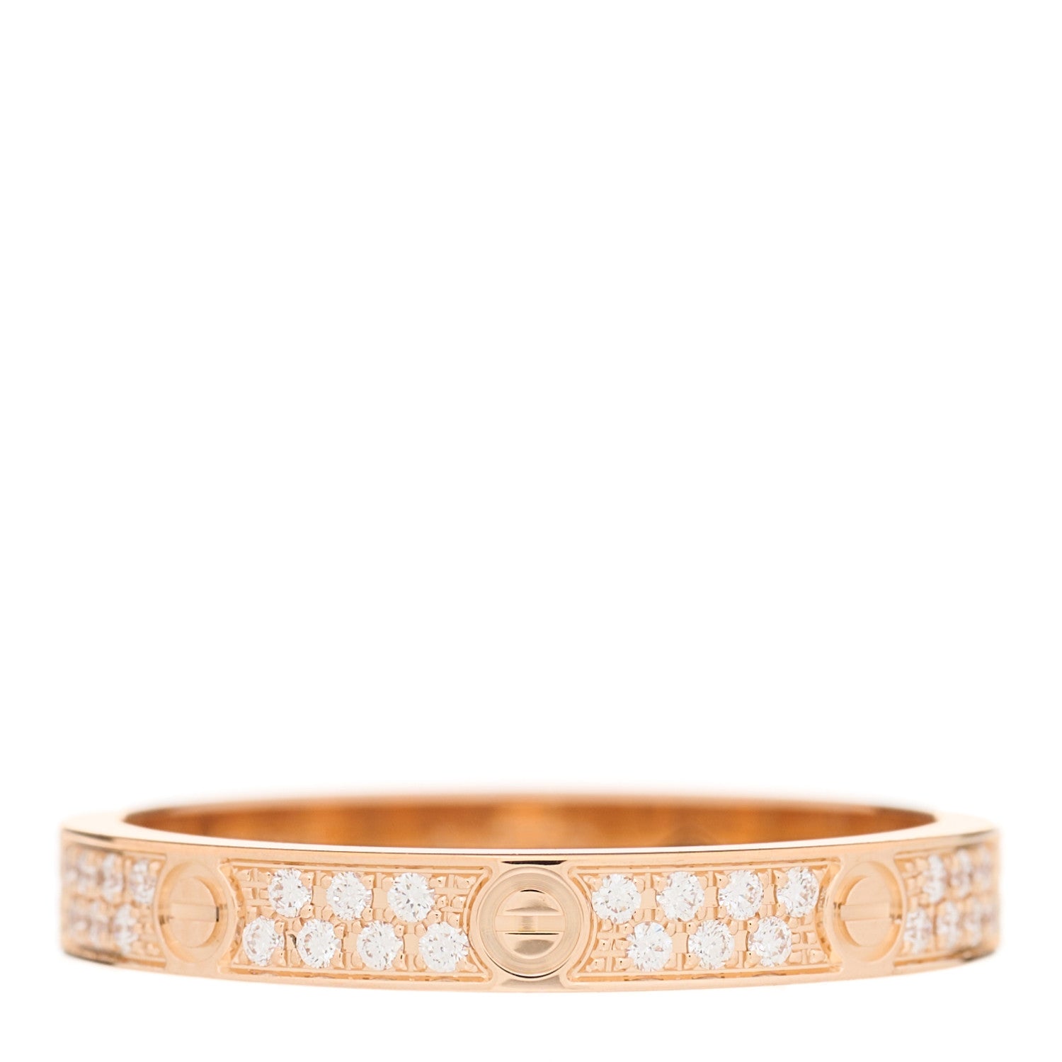 Cartier 18K Pink Gold Diamond 2.6mm LOVE Paved Band Ring 49 4.75 1 of 5