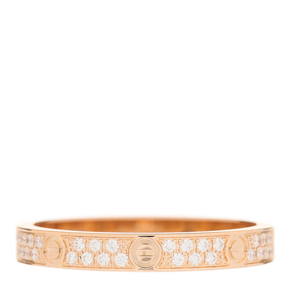 Cartier 18K Pink Gold Diamond 2.6mm LOVE Paved Band Ring 49 4.75 1 of 5