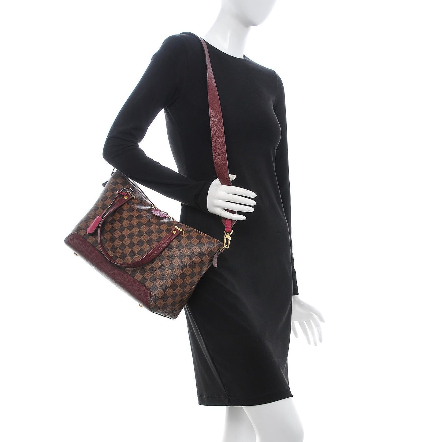 Damier Ebene Cuir Taurillon Hyde Park Fuchsia