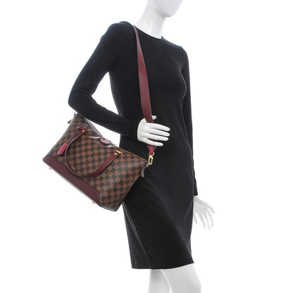 Louis Vuitton Damier Ebene Cuir Taurillon Hyde Park Fuchsia 2 of 8