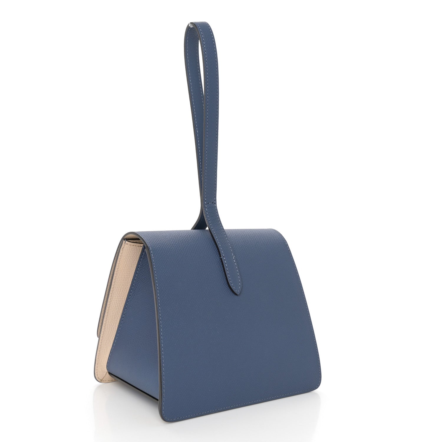 Moynat Carat Calfskin Madeleine Clutch Blue 3 of 10