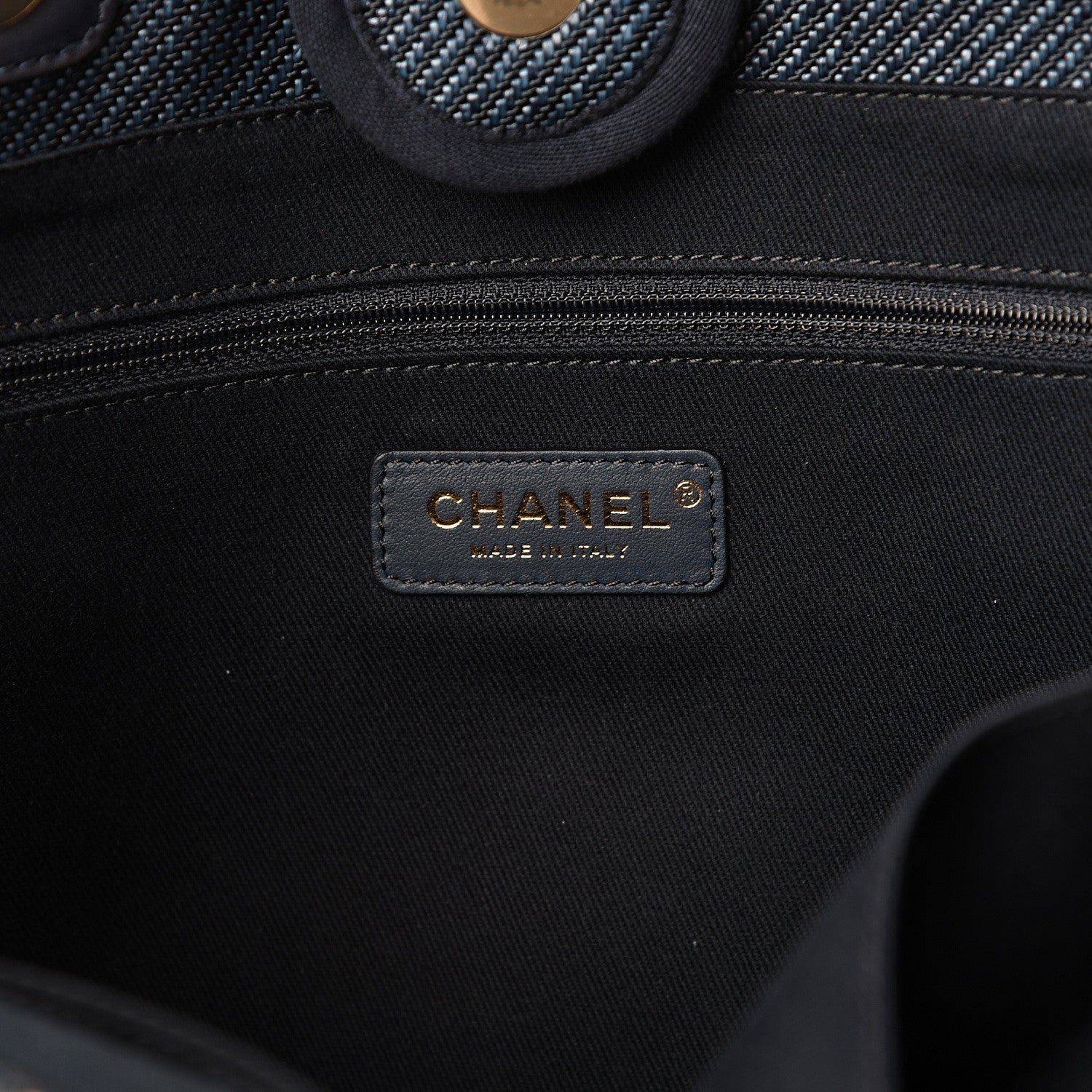 Chanel Denim Small Deauville Tote Dark Blue 5 of 10