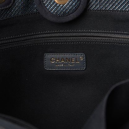 Chanel Denim Small Deauville Tote Dark Blue 5 of 10