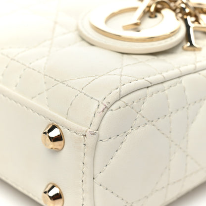 Christian Dior Lambskin Cannage Micro Lady Dior White 14 of 19