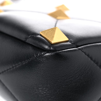 Valentino Garavani Nappa Medium Roman Stud Shoulder Bag Black 8 of 11