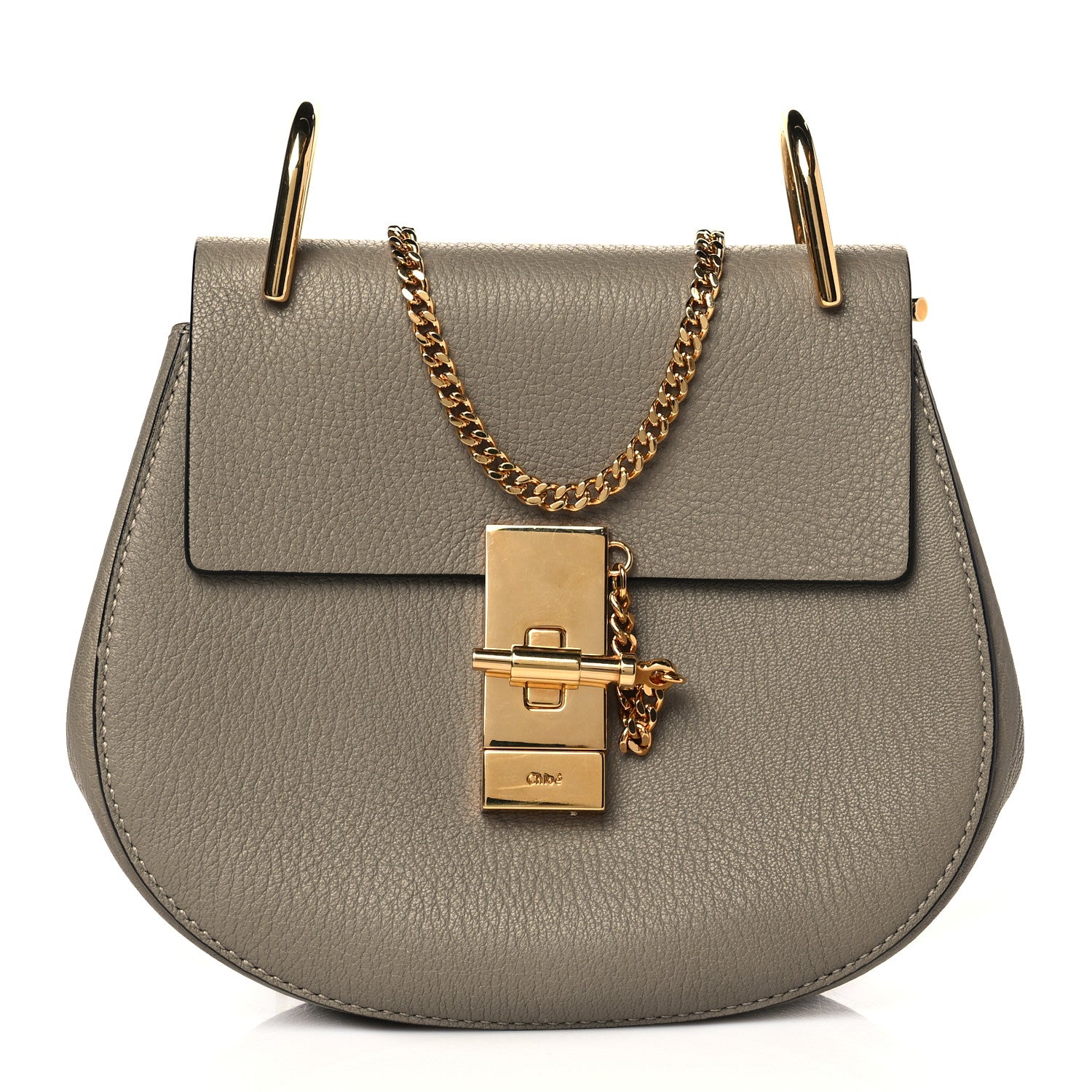 Chloe Grained Lambskin Mini Drew Shoulder Bag Motty Grey 1 of 10