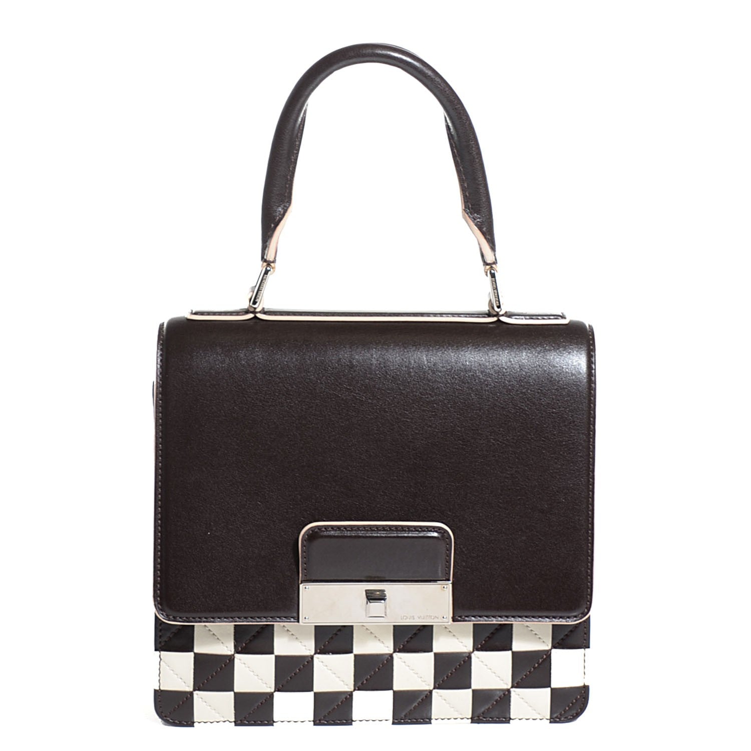 Louis Vuitton Calfskin Damier Mosaic Enveloppe PM Dark Brown 1 of 8