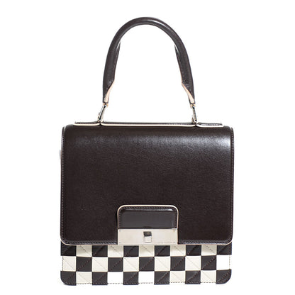 Louis Vuitton Calfskin Damier Mosaic Enveloppe PM Dark Brown 1 of 8