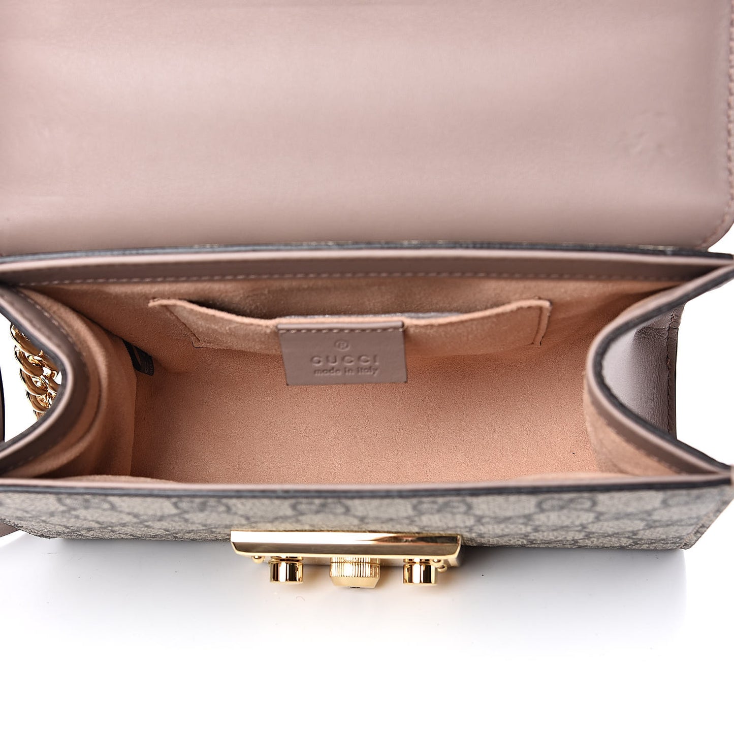 GG Supreme Monogram Studded Small Padlock Shoulder Bag Porcelain Rose