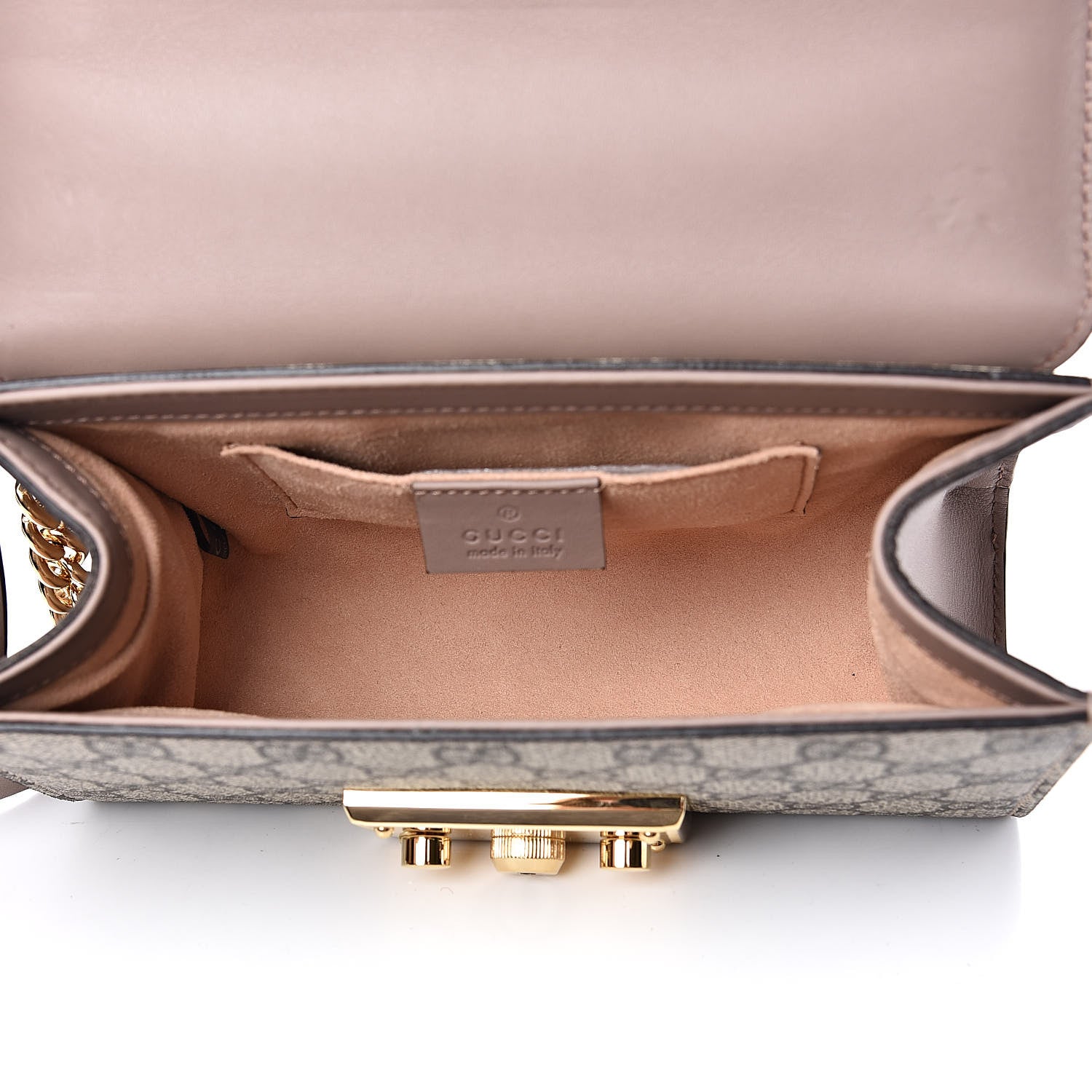 Gucci GG Supreme Monogram Studded Small Padlock Shoulder Bag Porcelain Rose 5 of 12