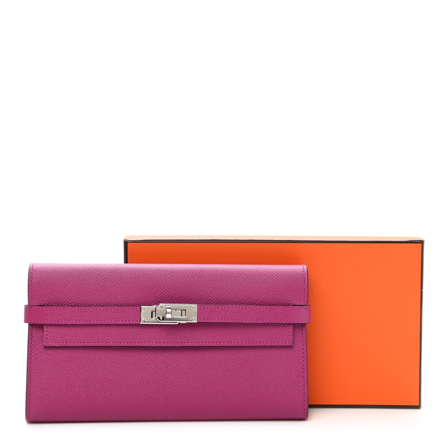 Hermes Epsom Kelly Longue Wallet Rose Pourpre 8 of 8