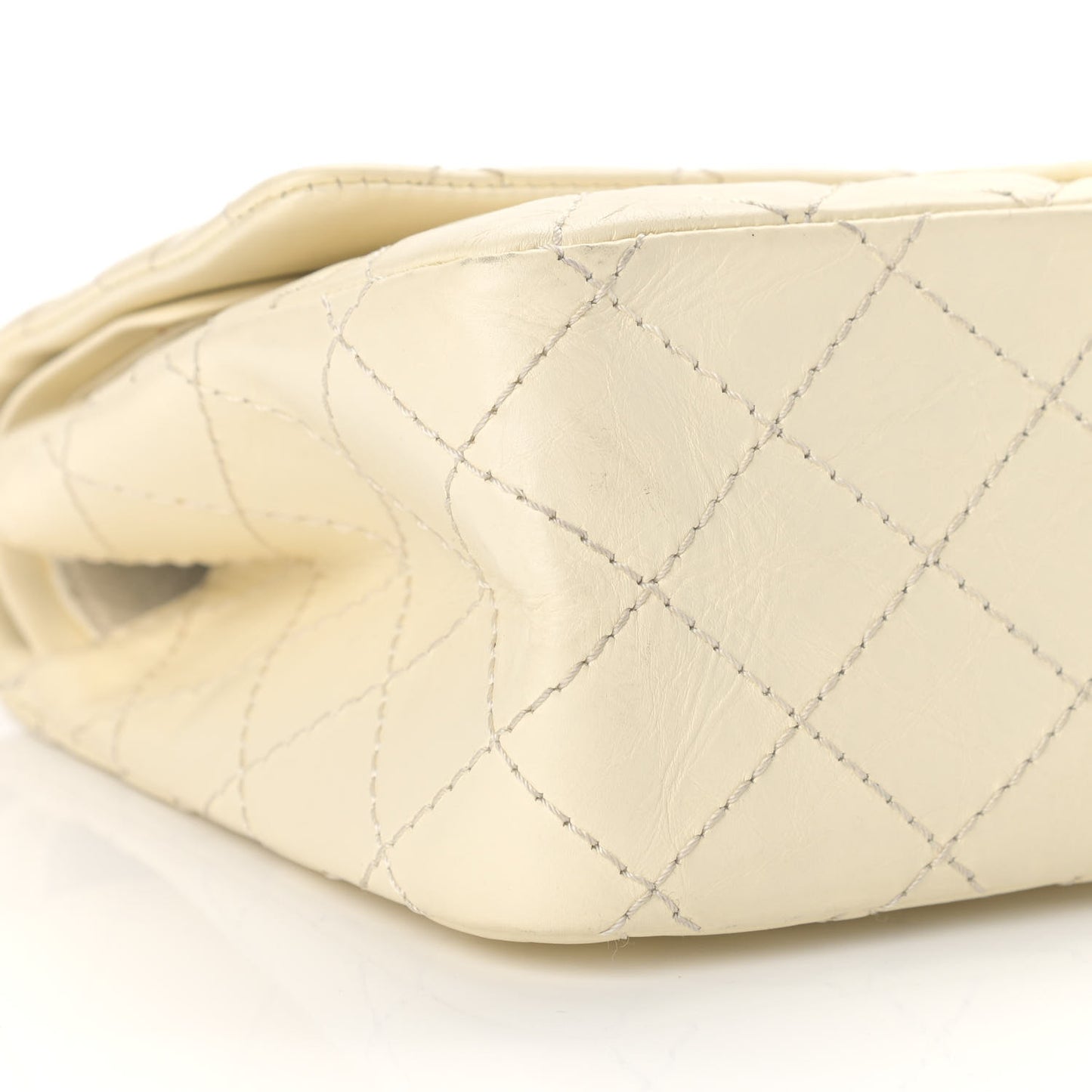 Aged Calfskin Quilted 2.55 Reissue 225 Flap White