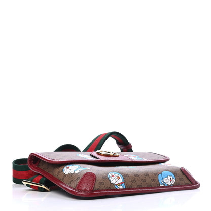 Gucci X DORAEMON Mini Vintage GG Supreme Monogram Web Slim Belt Bag Beige Cherry Red 3 of 4