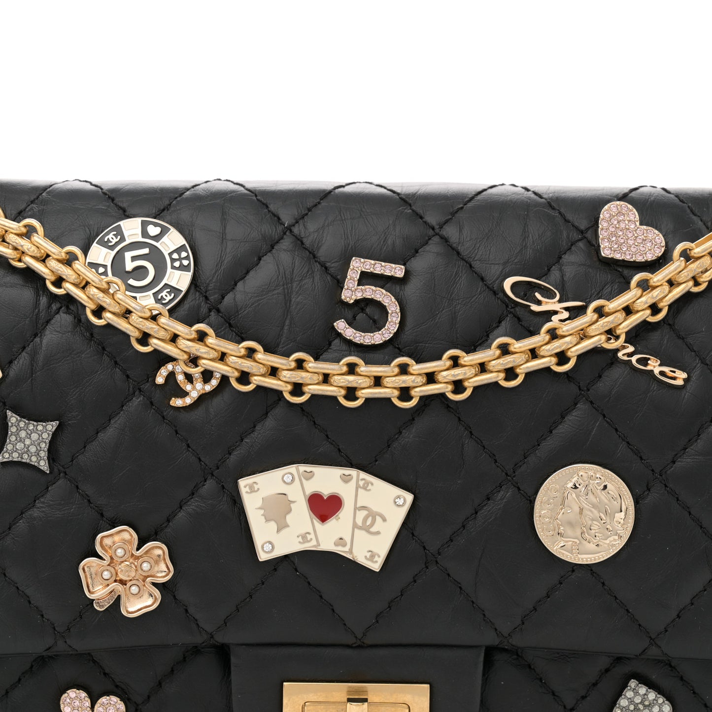 Aged Calfskin Quilted Casino 2.55 Reissue 225 Flap Black